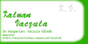 kalman vaczula business card