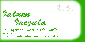 kalman vaczula business card